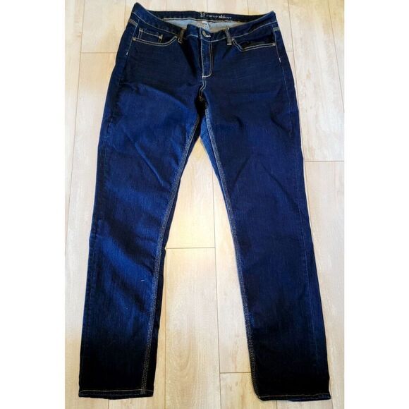 New York &‎ Company 16 Jeans Women Curvy Skinny Stretch Denim Dark Wash Strt Leg - Picture 2 of 8